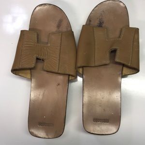 Authentic Hermes very worn wooden sandals